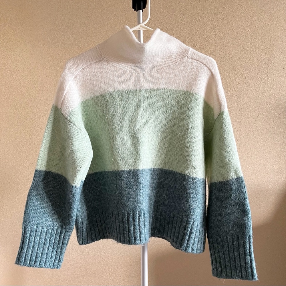 Ann Taylor Stripe Turtleneck Medium Sweater